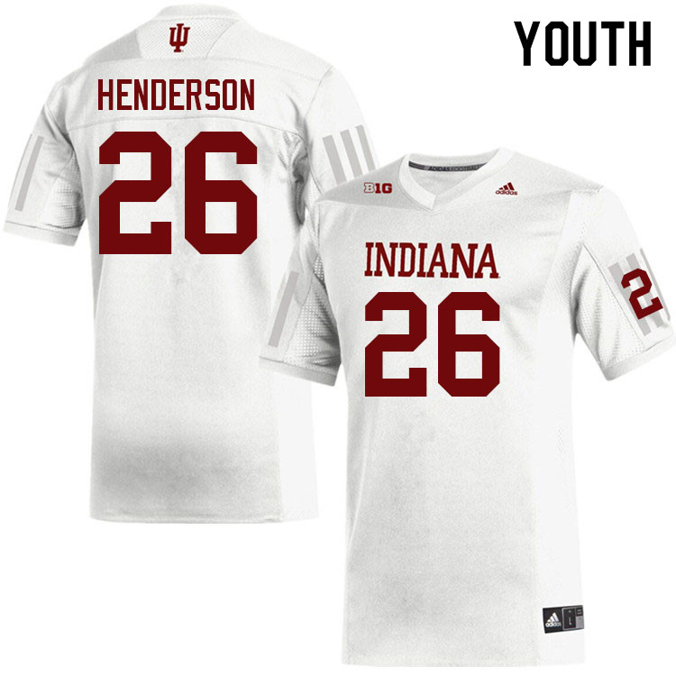 Youth #26 Josh Henderson Indiana Hoosiers College Football Jerseys Sale-White
